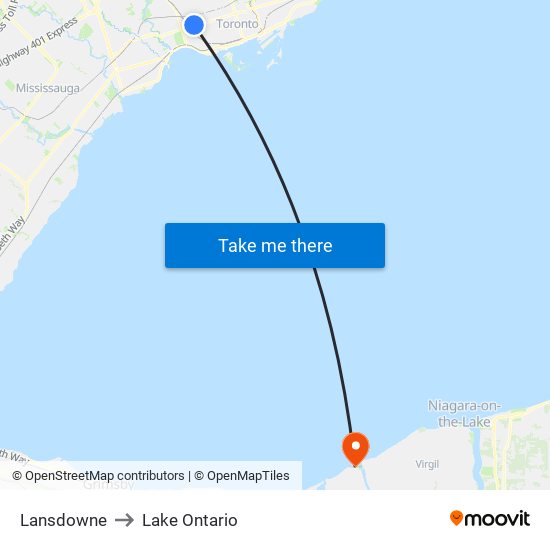 Lansdowne to Lake Ontario map