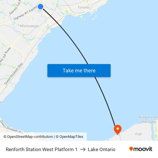 Renforth Station West Platform 1 to Lake Ontario map