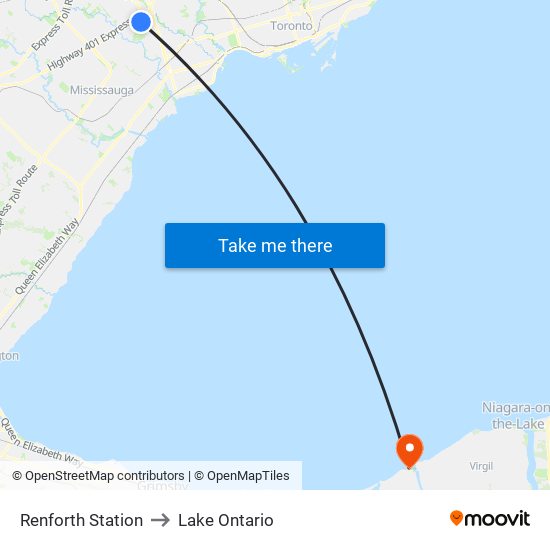 Renforth Station to Lake Ontario map