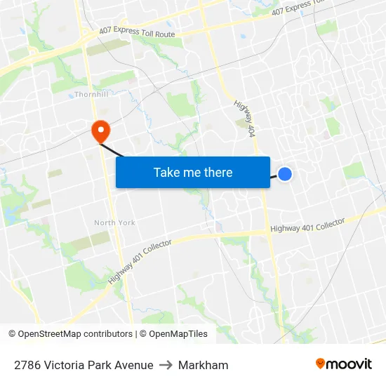 2786 Victoria Park Avenue to Markham map