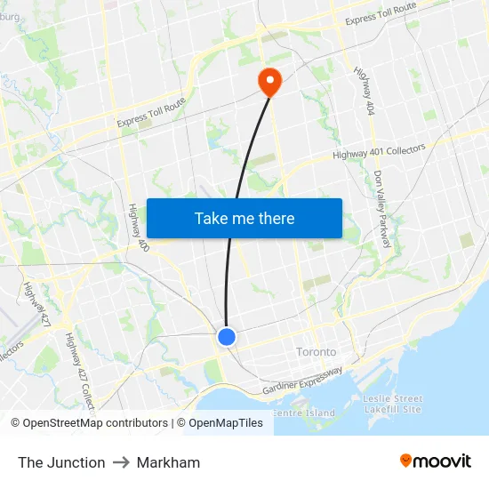 The Junction to Markham map