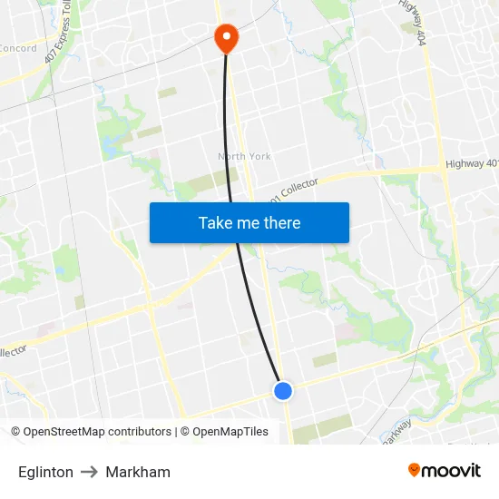 Eglinton to Markham map