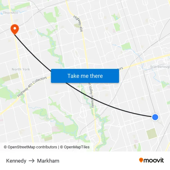 Kennedy to Markham map