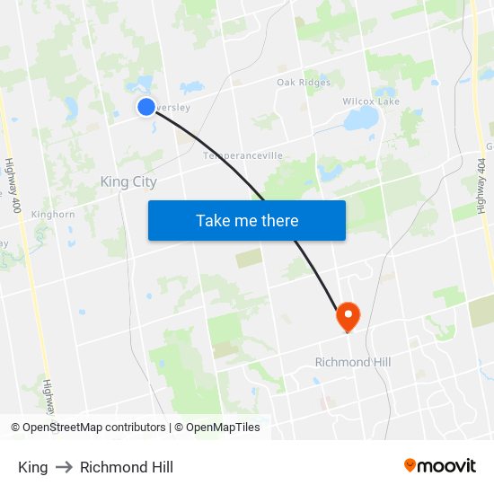 King to Richmond Hill map