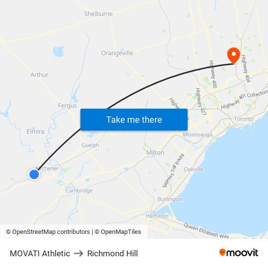 MOVATI Athletic to Richmond Hill map