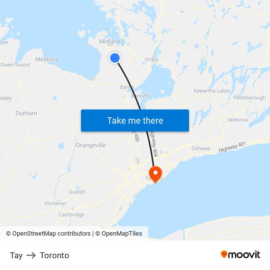 Tay to Toronto map