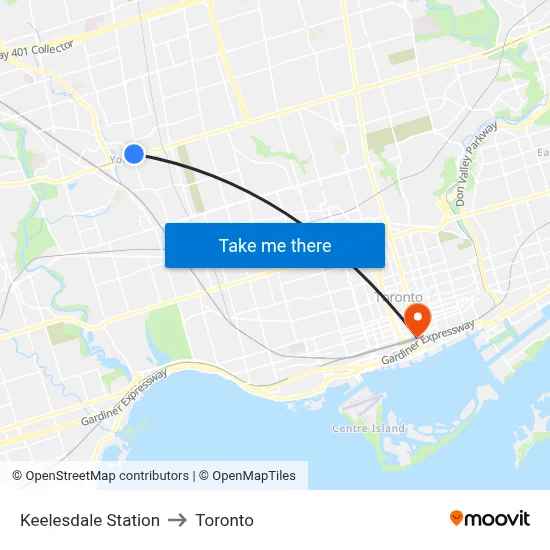 Keelesdale Station to Toronto map