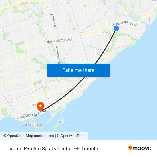 Toronto Pan Am Sports Centre to Toronto map