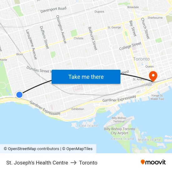 St. Joseph's Health Centre to Toronto map