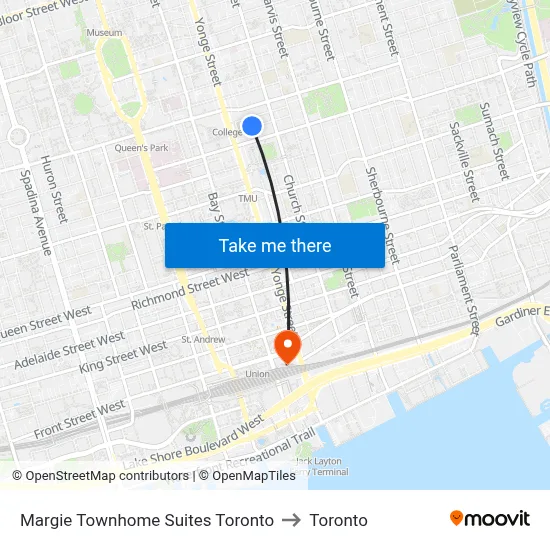 Margie Townhome Suites Toronto to Toronto map