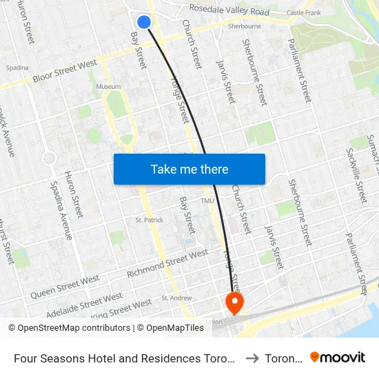 Four Seasons Hotel and Residences Toronto to Toronto map