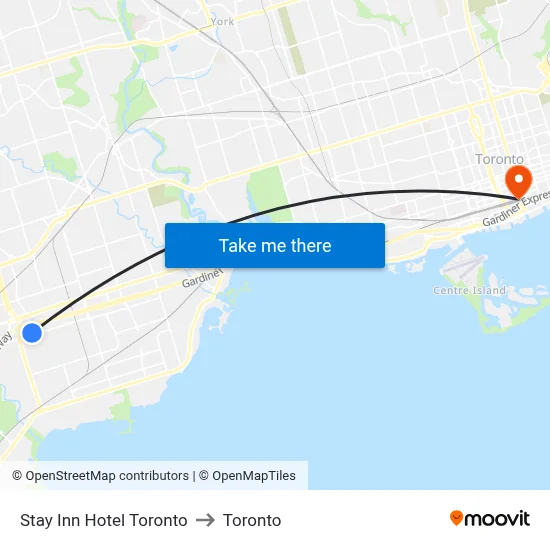 Stay Inn Hotel Toronto to Toronto map