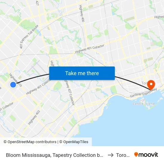 Bloom Mississauga, Tapestry Collection by Hilton to Toronto map