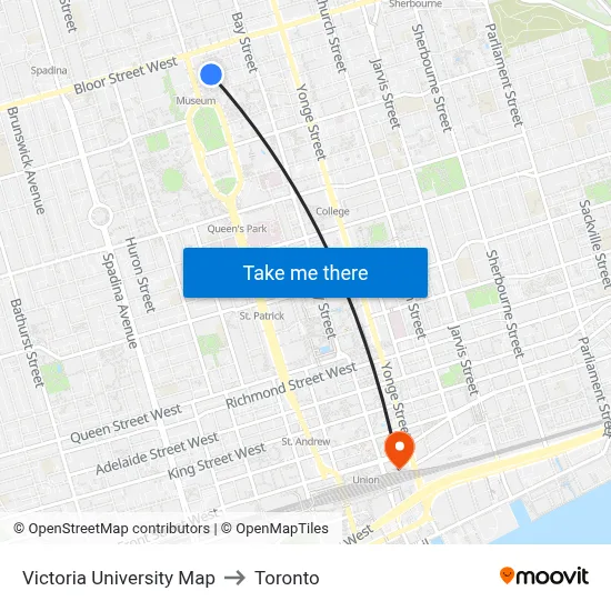 Victoria University Map to Toronto map