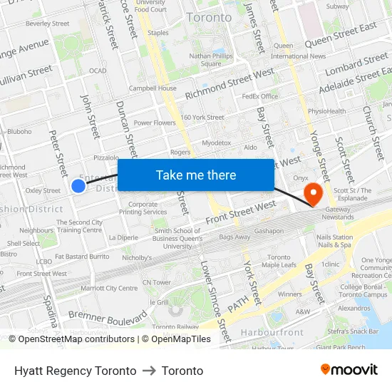 Hyatt Regency Toronto to Toronto map