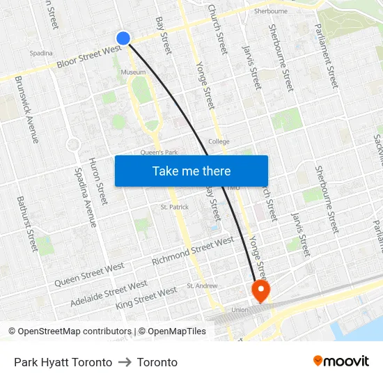 Park Hyatt Toronto to Toronto map