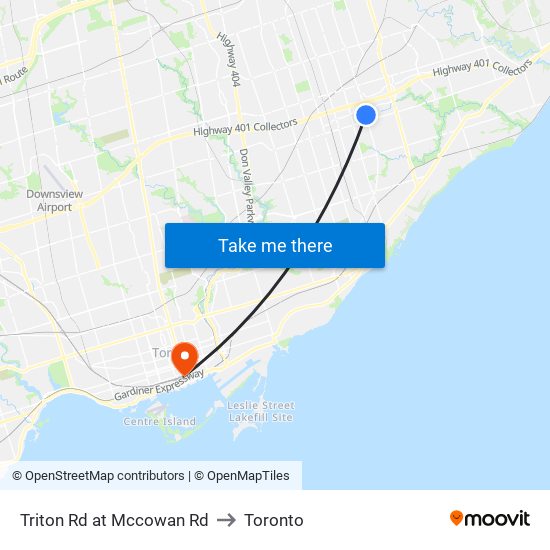 Triton Rd at Mccowan Rd to Toronto map