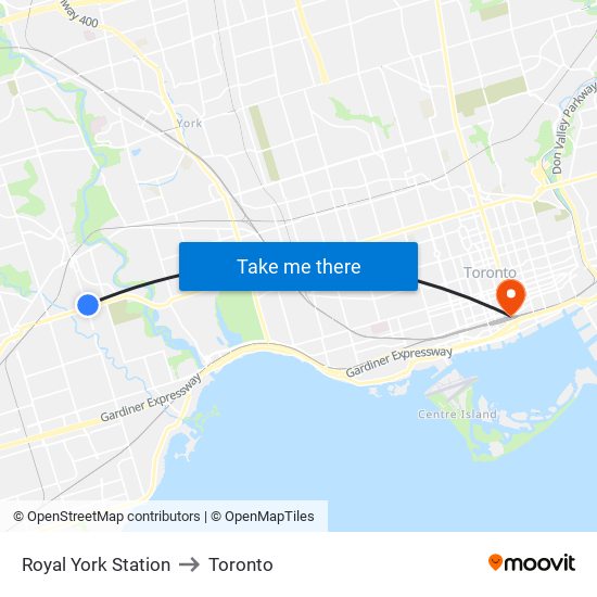 Royal York Station to Toronto map