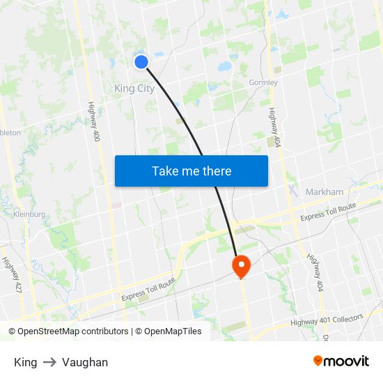 King to Vaughan map