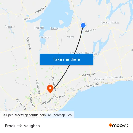 Brock to Vaughan map