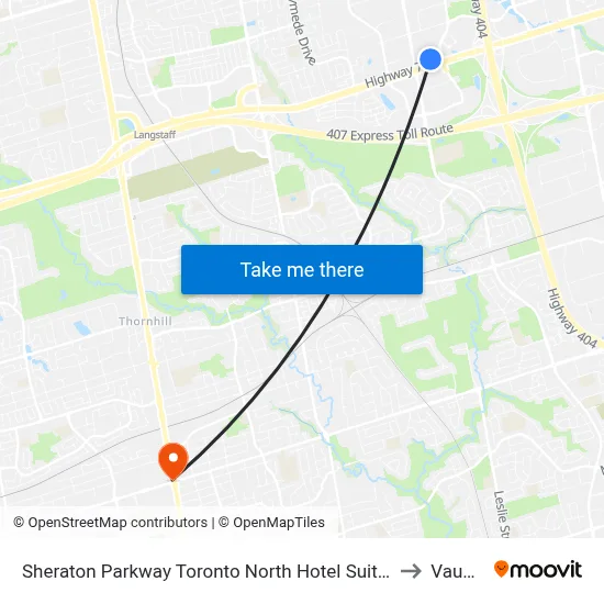 Sheraton Parkway Toronto North Hotel Suites Richmond Hill to Vaughan map
