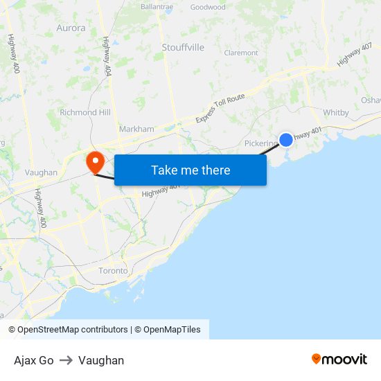 Ajax Go to Vaughan map