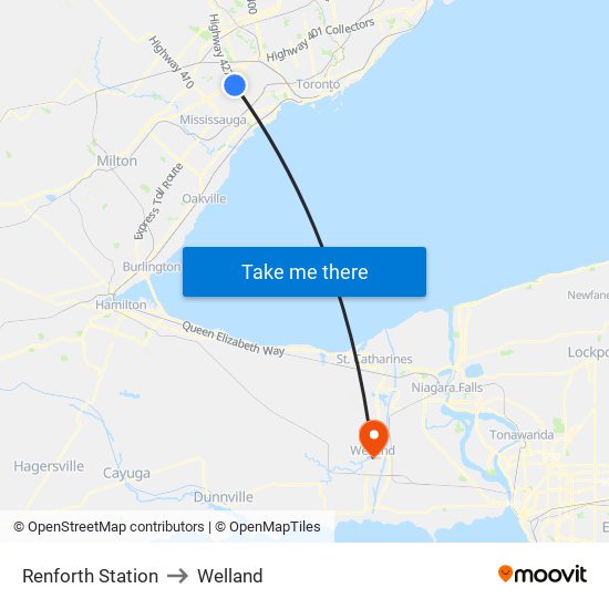 Renforth Station to Welland map