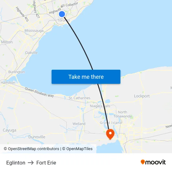 Eglinton to Fort Erie map