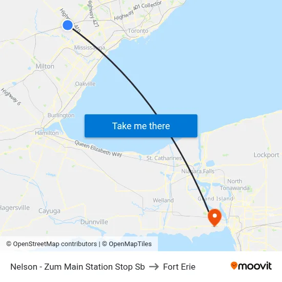 Nelson - Zum Main Station Stop Sb to Fort Erie map