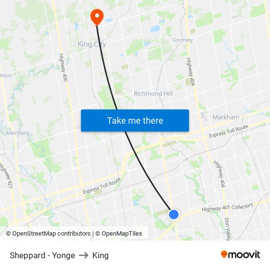 Sheppard - Yonge to King map