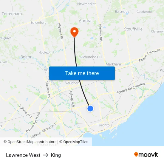 Lawrence West to King map