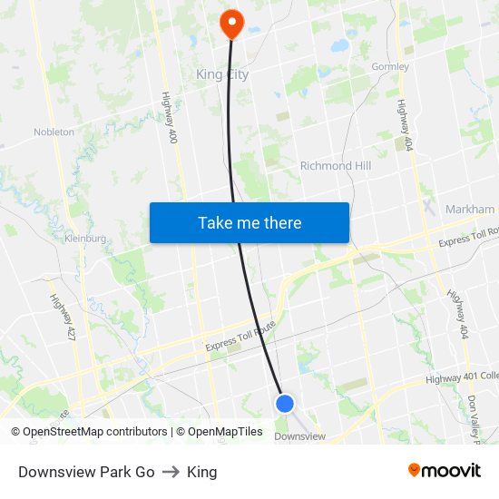 Downsview Park Go to King map