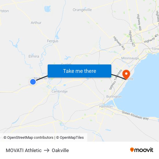 MOVATI Athletic to MOVATI Athletic map