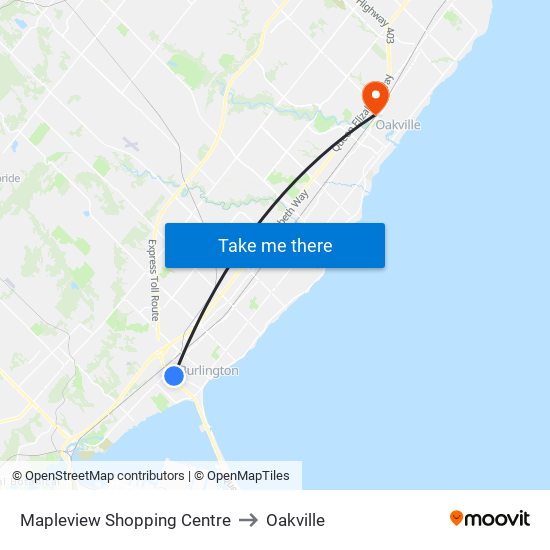 Mapleview Shopping Centre to Mapleview Shopping Centre map