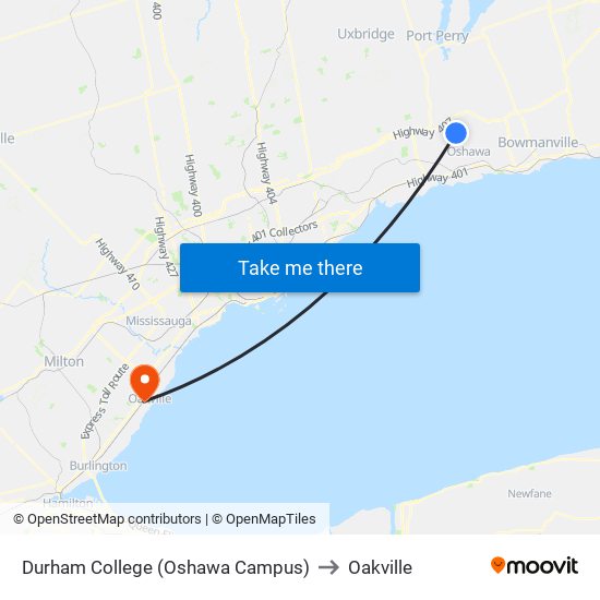 Durham College (Oshawa Campus) to Durham College (Oshawa Campus) map
