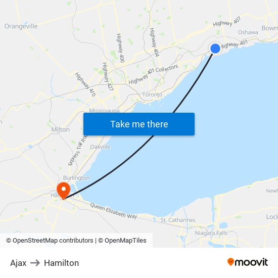 Ajax to Hamilton map