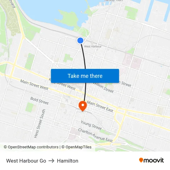 West Harbour Go to Hamilton map