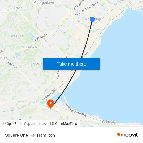 Square One to Hamilton map