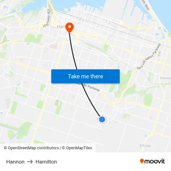 Hannon to Hamilton map