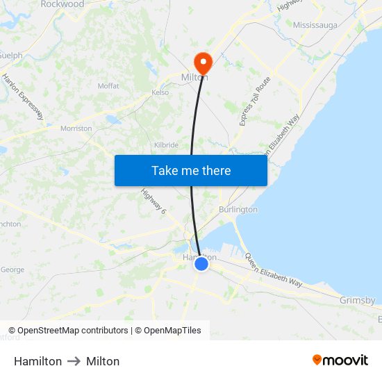 Hamilton to Milton map