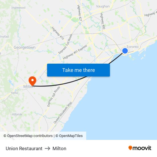 Union Restaurant to Union Restaurant map