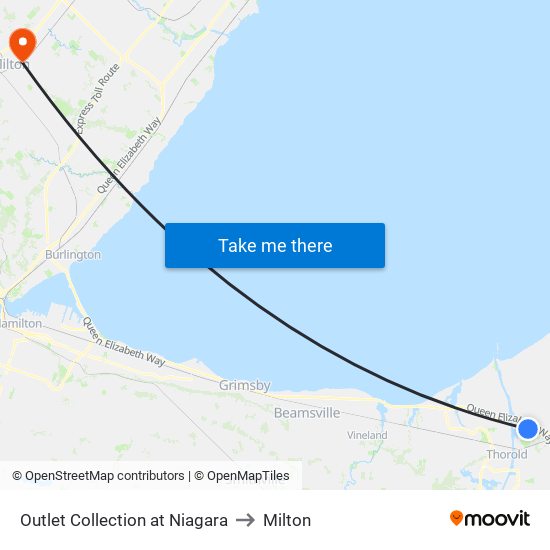 Outlet Collection at Niagara to Milton map