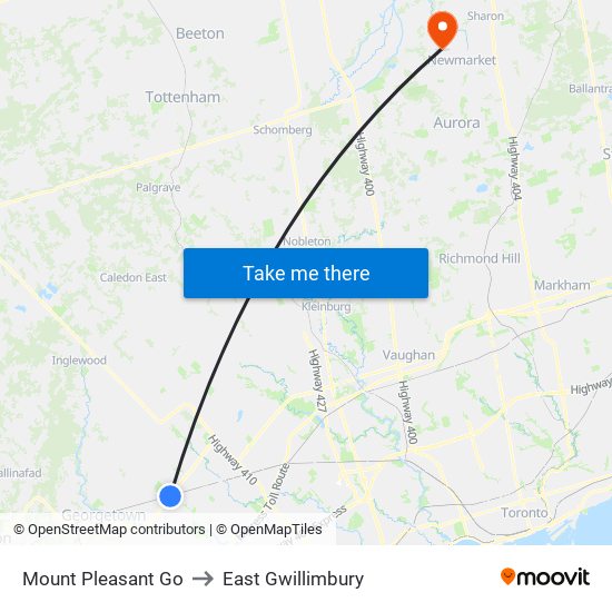 Mount Pleasant Go to East Gwillimbury map