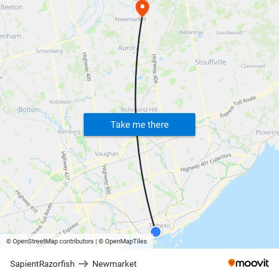 SapientRazorfish to Newmarket map
