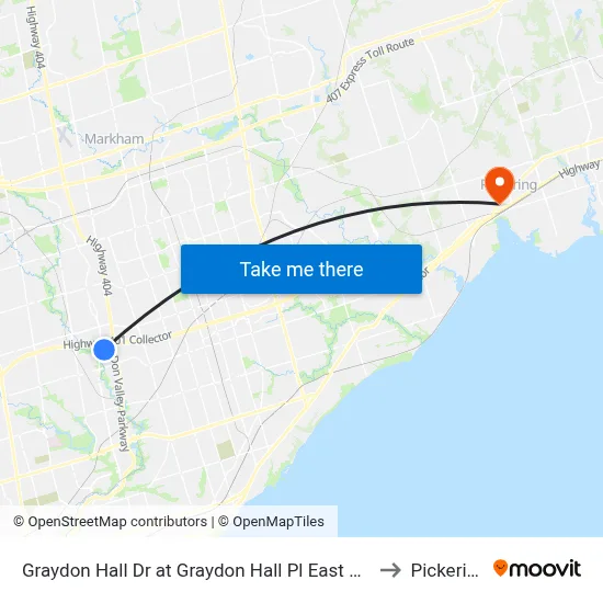 Graydon Hall Dr at Graydon Hall Pl East Side to Pickering map