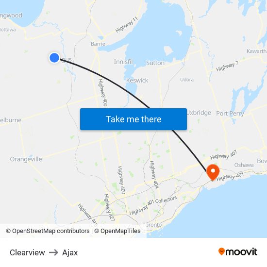 Clearview to Ajax map