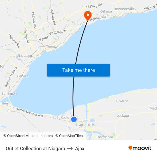 Outlet Collection at Niagara to Outlet Collection at Niagara map