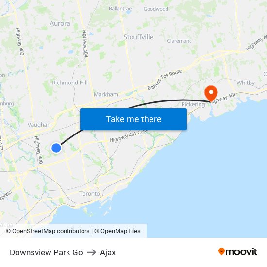 Downsview Park Go to Ajax map