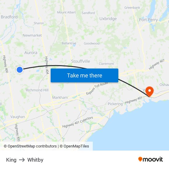 King to Whitby map