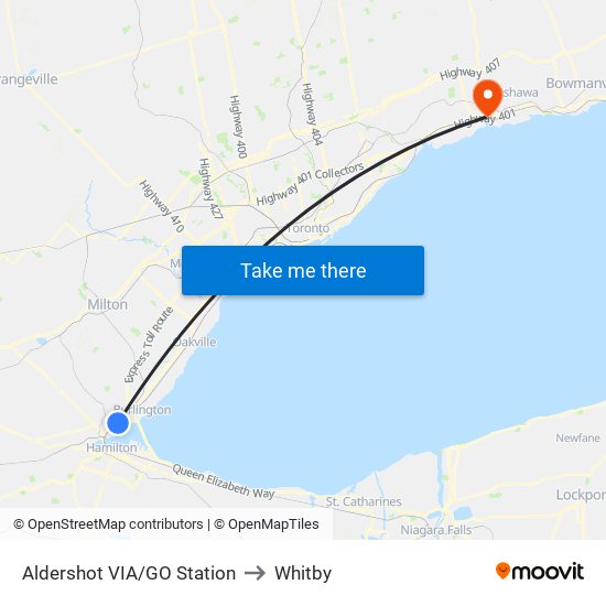Aldershot VIA/GO Station to Aldershot VIA/GO Station map